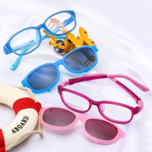 alferty الاستقطاب الاطفال النظارات الشمسية 2 في 1 مقاطع على نظارات UV400 نظارات الأطفال وصفة قصر النظر البصرية إطارات النظارات